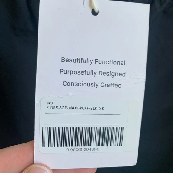 NWT Everlane Supima Puff Sleeve Maxi Dress Black XS - Picture 7 of 10